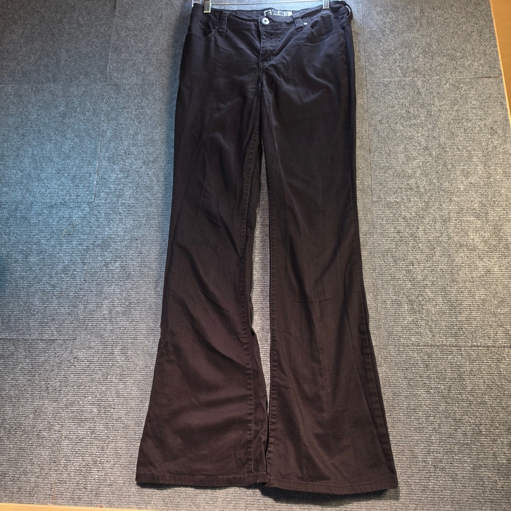 GLO Jeans Flare Pants Womens 30x32 Black Good Mid Rise Y2K Retro Bell Bottoms